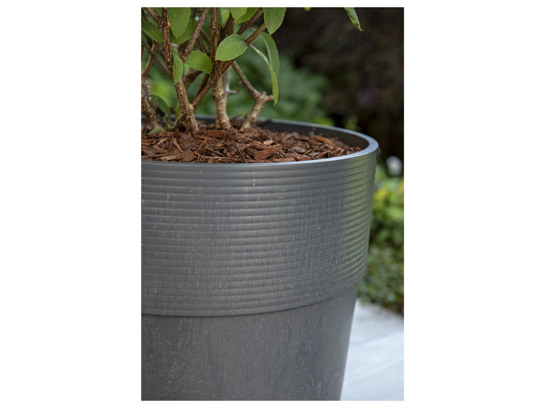 SCHEURICH Pflanzgefäß Groove Plus aus Kunststoff in Carbon, B/T/H: 39,0 x 39,0 x 35,2 cm - Bild 2