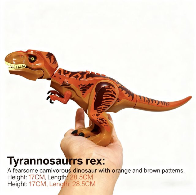 Kennie Jurassic Tyrannosaurus Rex Spine Predator Spinosaurus Dinosaurier Baustein Lernspielzeug - Bild 1
