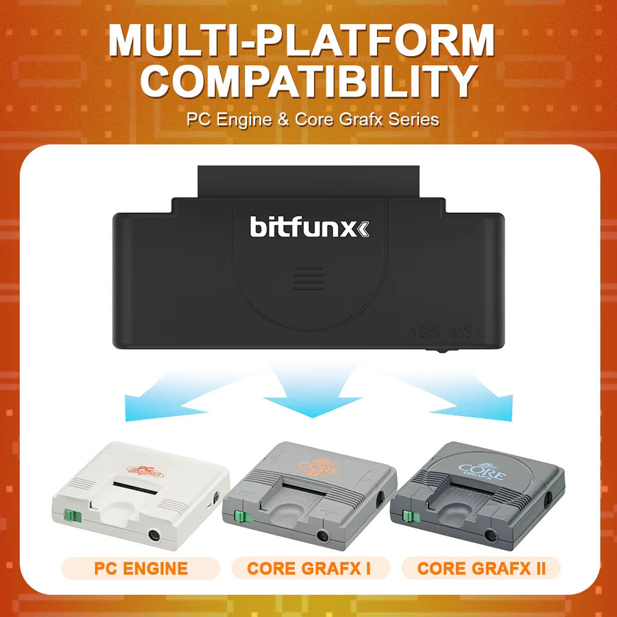 Bitfunx RGB zu 1080P Digitaler HDMI-Konverter Video-Audio-Adapter in Schwarz für PCE, PC Engine und Core Grafx Retro-Spielkonsolen mit 16:9/4:3 Schalter - Bild 3