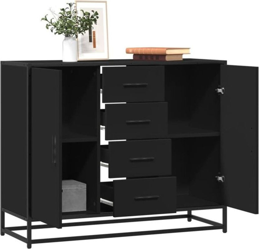 Modernes Sideboard von Vidaxl in Schwarz aus Holzwerkstoff, B/T/H: 92 x 35 x 76 cm - Bild 1