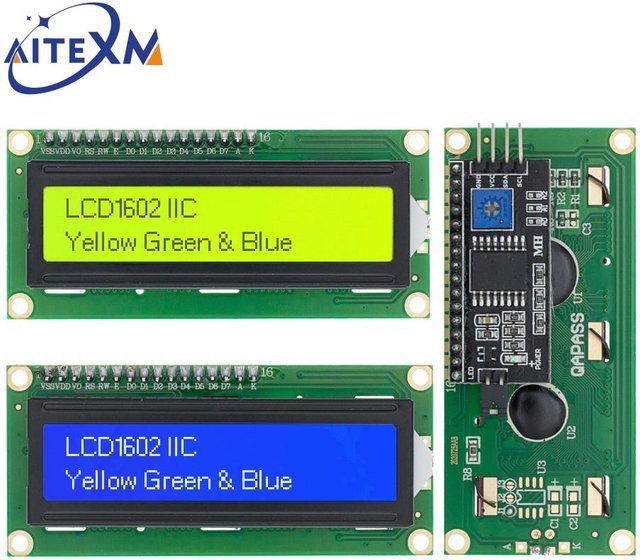 AITEXM ROBOT LCD1602 I2C Display Modul mit blau grünem Bildschirm und PCF8574 IIC Adapter für Arduino - Bild 1