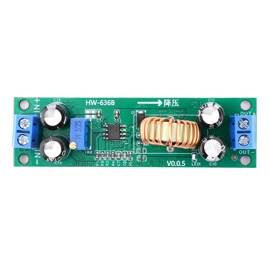 Diymore DC-DC Step-Down-Buck-Konverter Modul Einstellbarer Spannungsregler mit synchroner Gleichrichtung, 6,5V-60V zu 1,25V-30V, 5A, Grün - Bild 2