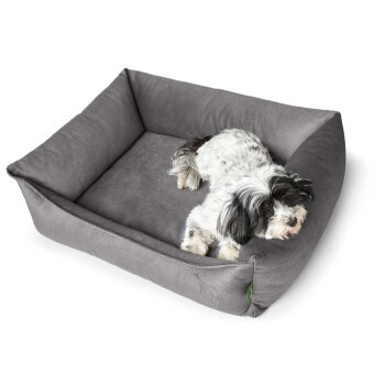 Hunter Orthopädisches Hundesofa Merida in Taupe mit abnehmbarem Bezug und rutschfester Unterseite, B/T/H: 80 x 80 x 24 cm - Bild 1