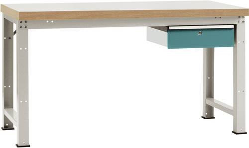 Manuflex Werkbank WP5404.5021 in Wasserblau aus Stahl und Holz, B: 180 cm, H: 80 cm, T: 70 cm - Bild 1
