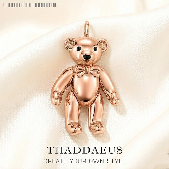 Anhänger Teddybär, 925 Sterlingsilber, Roségold, Damen - Bild 1