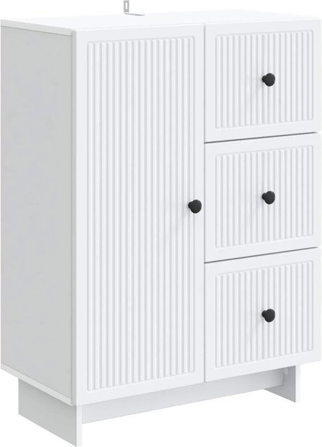 vidaXL Sideboard mit Schubladen in Weiß im Vintage-Design aus Holzwerkstoff, B/T/H: 66 x 34,5 x 90 cm - Bild 1