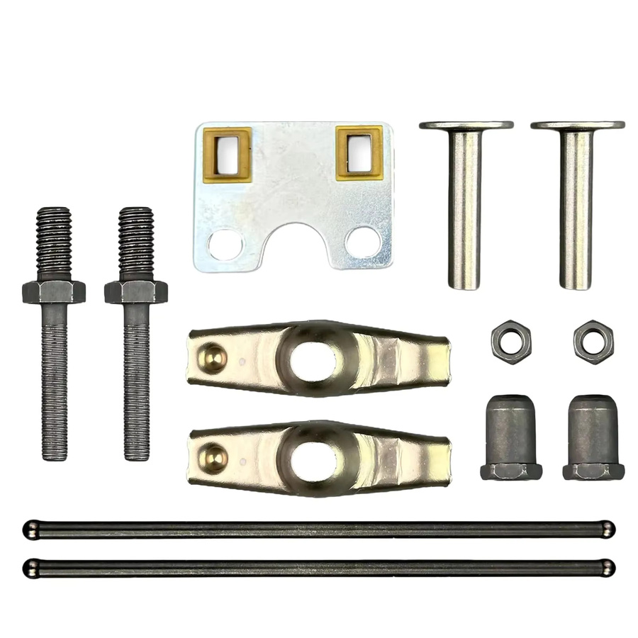 Ventilkipphebel-Set für Honda GX270, GX340 und GX390 Motoren in Silber mit 2 drehbaren Einstellmuttern und Ventilhebern - Bild 2
