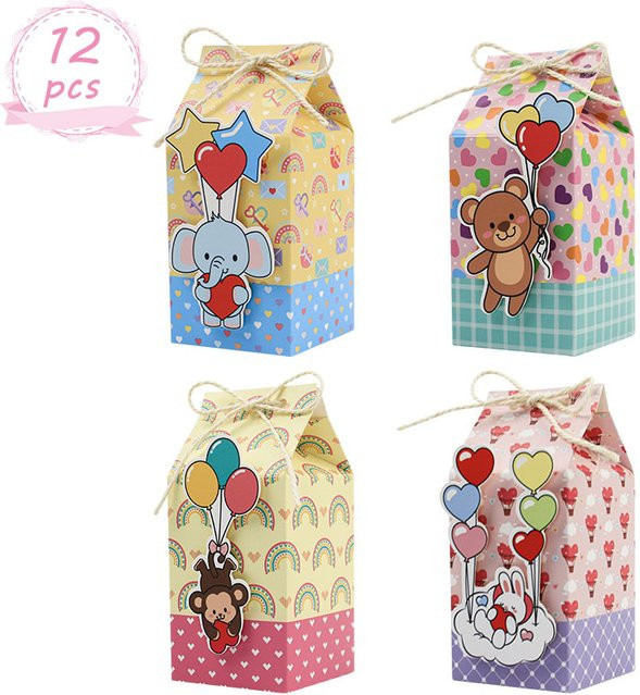 Niedliche Papierboxen in Multicolour für Süßigkeiten und Kekse als Geschenkverpackung für Valentinstag oder Partys - Bild 1