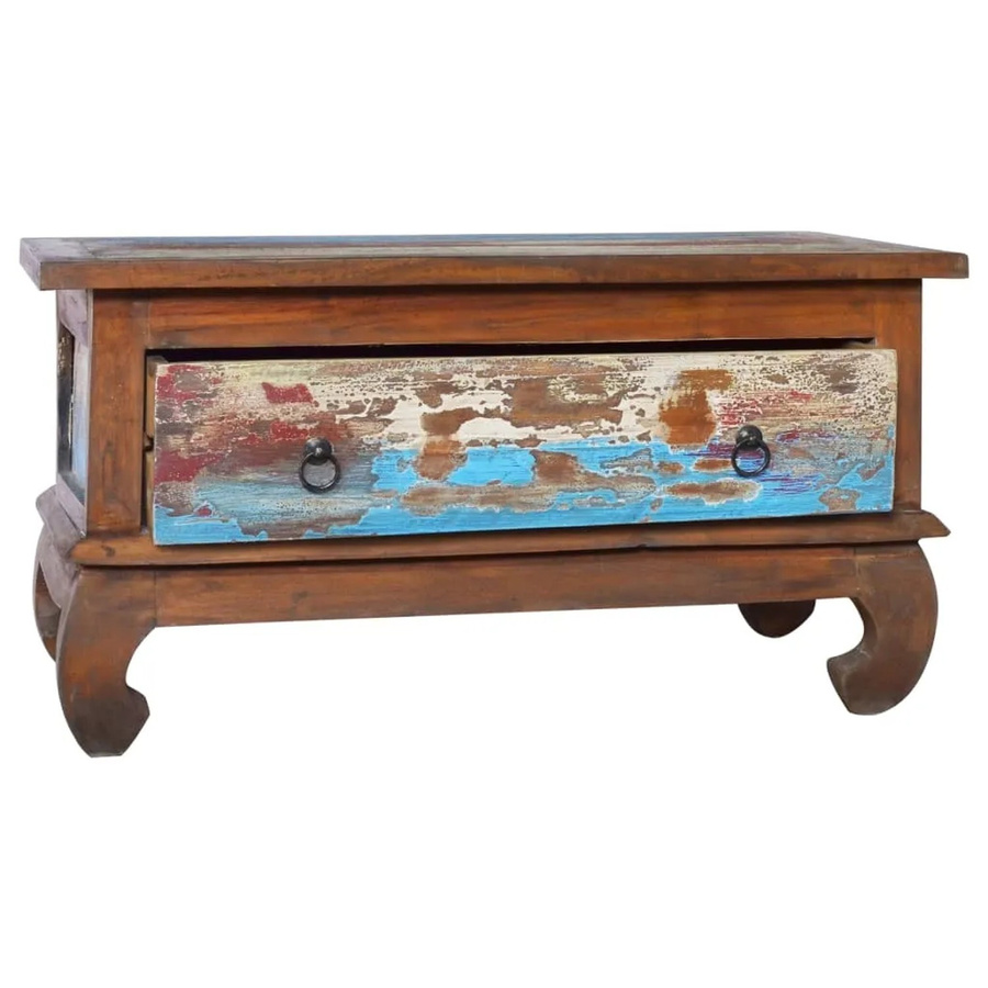 vidaXL Couchtisch aus Teak Altholz in Braun, B/T/H: 80 x 50 x 40 cm - Bild 2