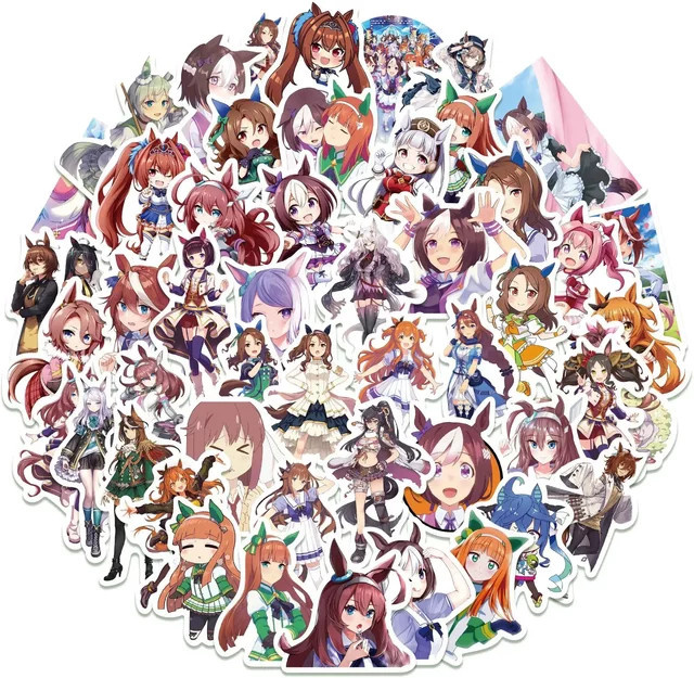 GOGOTU Uma Musume Pretty Derby Graffiti Aufkleber, 50-teiliges Set, Bunt / Mehrfarbig - Bild 1