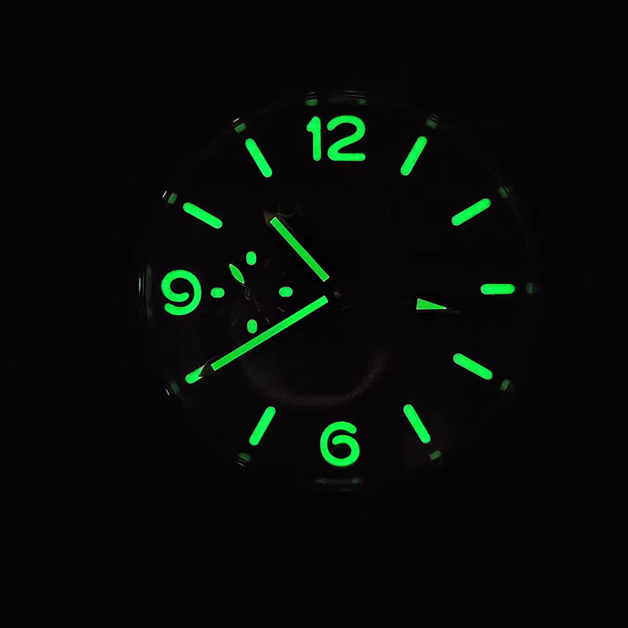 OUMASHI Armbanduhr GMT, mechanisch, Edelstahlgehäuse, 45 mm, Lederarmband, Herren - Bild 2
