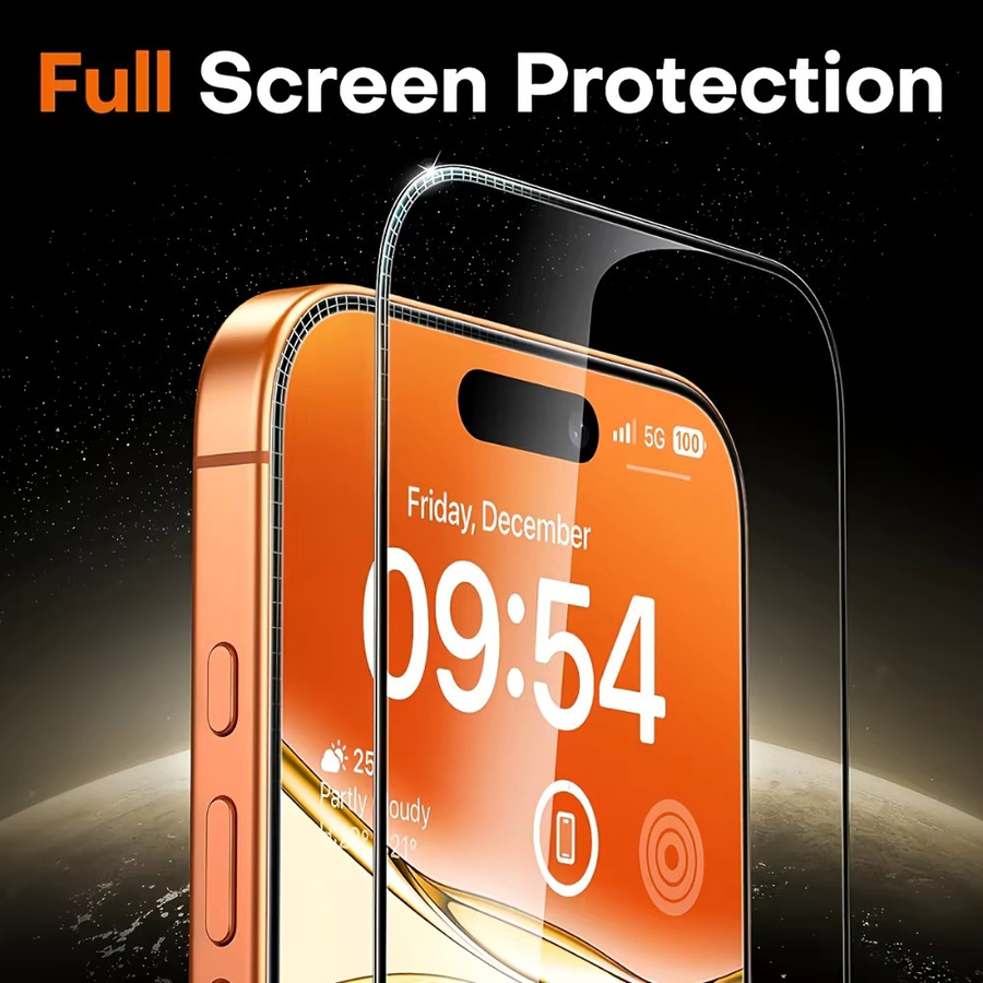 NNBILI 5er Pack Displayschutzfolie aus gehärtetem Glas für iPhone 17 16 15 14 13 12 11 Pro Max XR XS in Transparent mit vollständiger Abdeckung und 8k Ultra High Definition - Bild 2