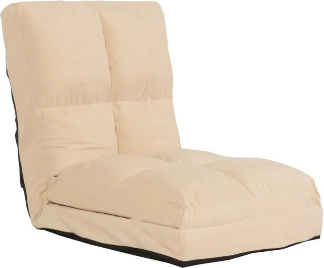 MCW Bodensessel MCW-N45 Schlafsessel Klappsessel aus Samt mit Stahlrahmen in Beige - Bild 2