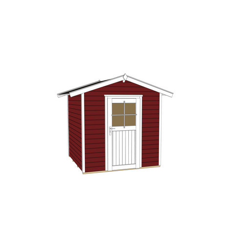 WEKA Gartenhaus 223 aus Fichtenholz mit Satteldach und Vordach in Rot, B/H/T: 260 x 227 x 174 cm - Bild 4