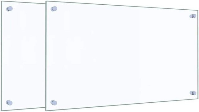 vidaXL Küchenrückwände aus Hartglas, 2 Stück, transparent, B: 70 cm, H: 40 cm - Bild 1