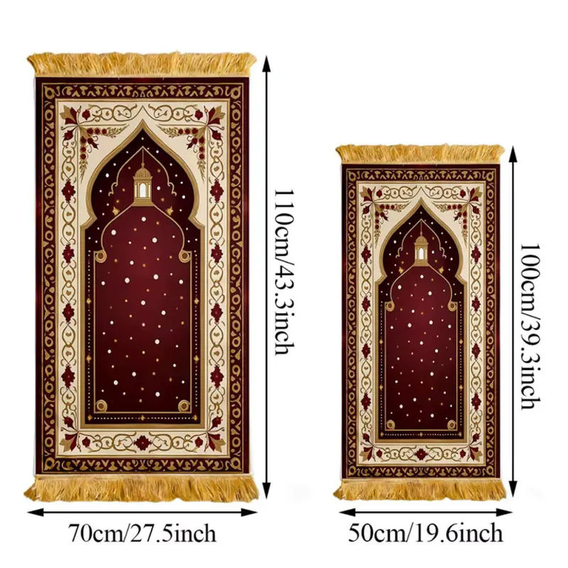 VIKAMA Luxuriöse Gebetsmatte mit floralem Design, maschinenwaschbar und orientalisch im Stil - Bild 5