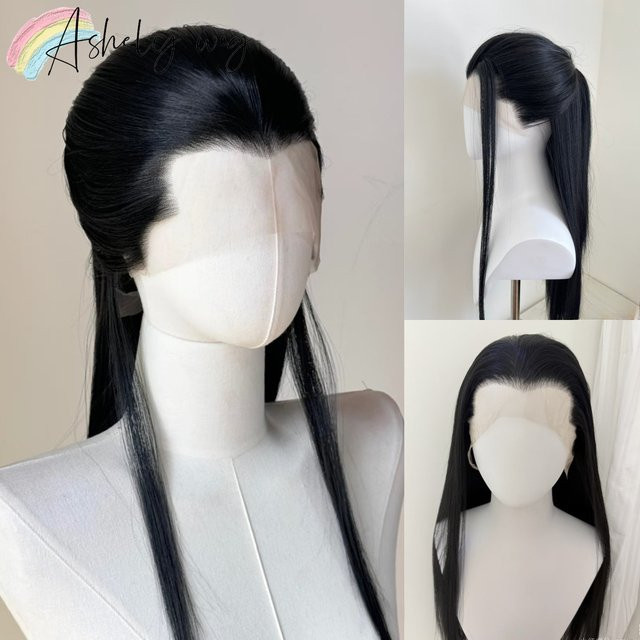 Ashely wigs Lace-Front-Perücke, 66 cm, langes glattes Haar, schwarz - Bild 1