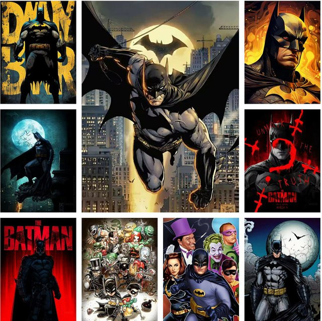 Hot Toys DC Comics Batman 5D DIY Diamantmalerei Mosaik Kunst Set, Mehrfarbig, B/H: 30 x 30 cm - Bild 1