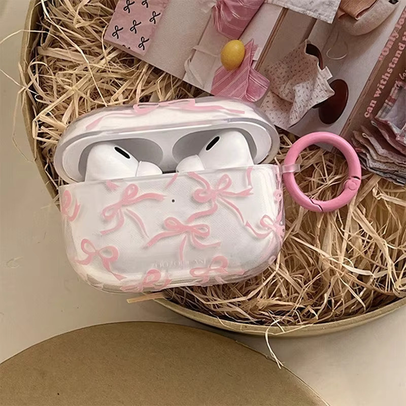 Rosa Schleifen Schutzhülle für Apple AirPods Pro 1, 2 und 3 sowie AirPods 1, 2, 3 und 4 - Bild 2
