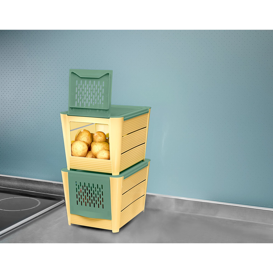 Gemüsebox mit Klappöffnung von Moderne Hausfrau in Grün und Braun - Bild 2