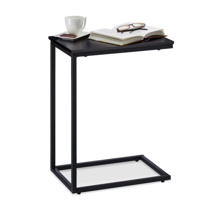 Relaxdays Beistelltisch aus Metall und MDF in Schwarz, B/T/H: 61 x 30 x 45 cm - Bild 2