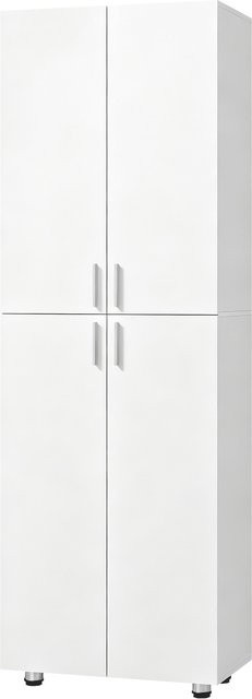 HOMCOM Kleiderschrank Slim mit 4 Türen und Soft-Close, moderner Garderobenschrank mit Regalen in Weiß, B/T/H: 60 x 34 x 180 cm - Bild 1