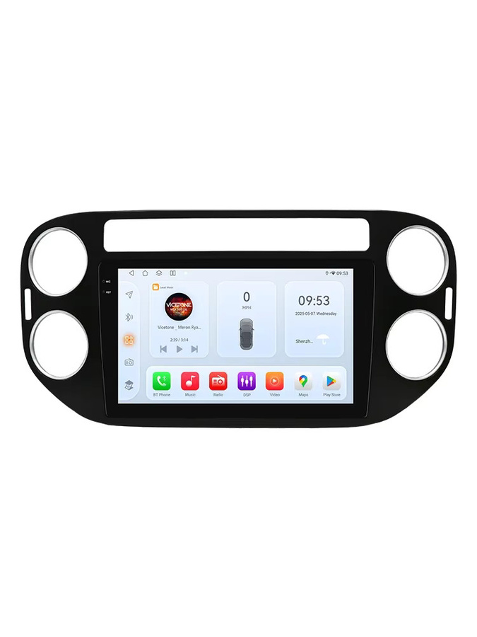 OSSURET Android 14 Autoradio für Volkswagen Tiguan 1 (2006-2016) mit Snapdragon 6115 Prozessor, CarPlay, GPS und 360 Grad Kamera Unterstützung, Schwarz - Bild 4