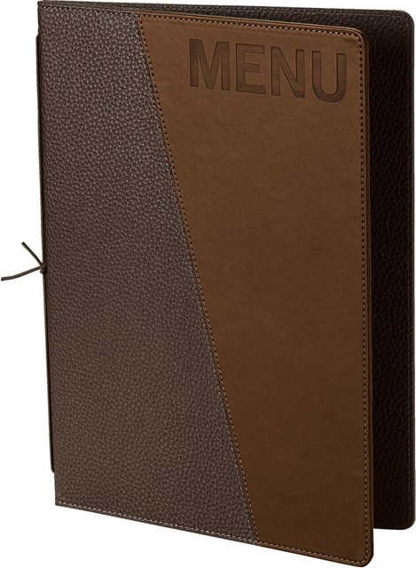 VEGA Speisekarte Sully mit Prägung MENU in Braun, DIN A4, B: 25 cm, H: 34 cm - Bild 1