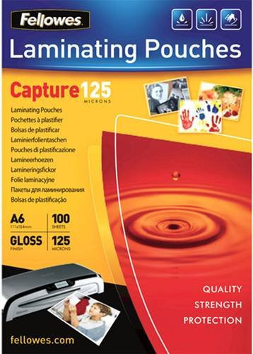 Fellowes Laminierfolie DIN A6 transparent 125 Micron 100 Stück - Bild 1