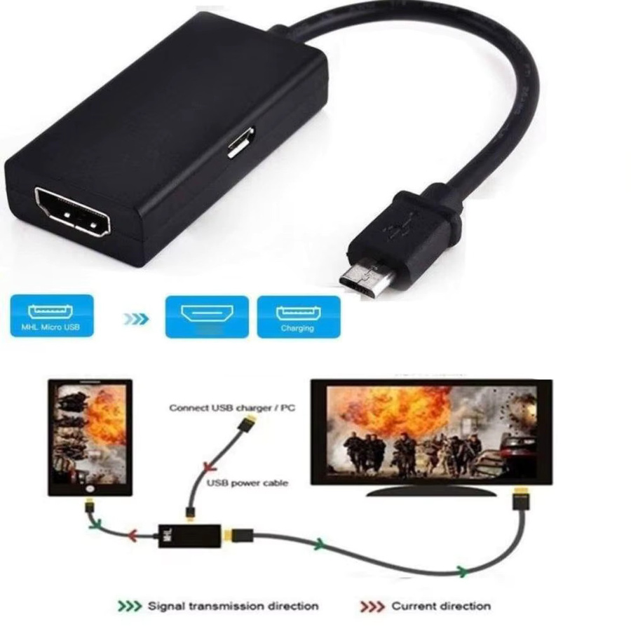 GRWIBEOU Micro USB auf HDMI Adapter Kabel für Android, 1080P Full HD, Schwarz - Bild 6