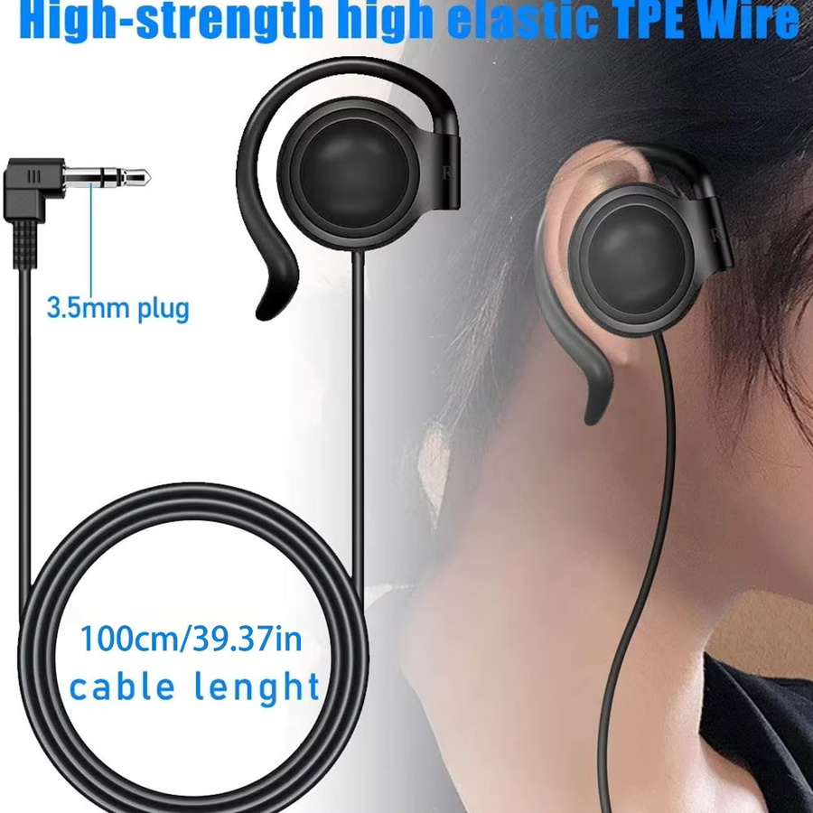 CUGUU Ein-Ohr-Kopfhörer In-Ear mit 3,5 mm Klinkenanschluss in Schwarz - Bild 3