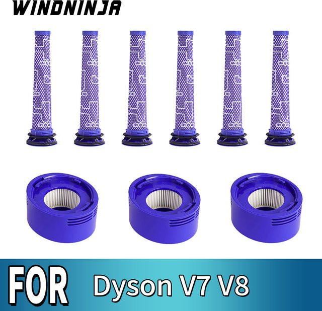 Dyson V7 V8 HEPA-Filterset mit waschbarem Vorfilter und Nachfilter als Ersatzteilset für deinen kabellosen Staubsauger - Bild 1