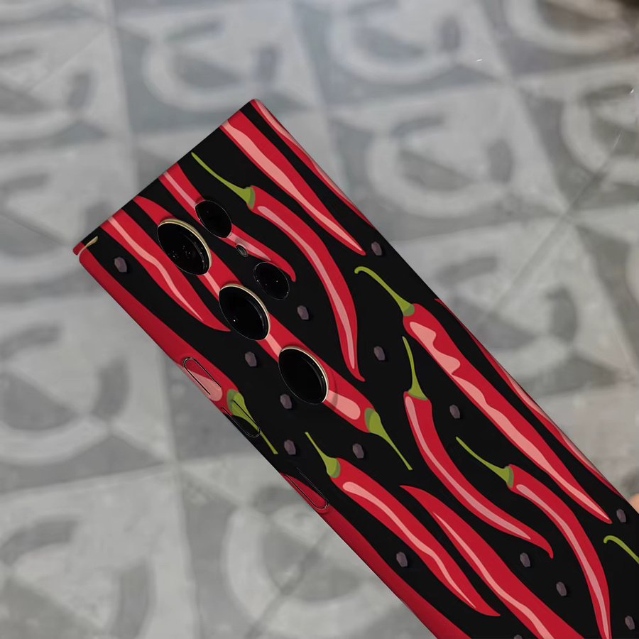 Stoßfeste Doppelschicht Handyhülle Würzige Chili-Pfeffer Fiesta für Samsung Galaxy S25 Ultra, S24, S23 Ultra und Plus in Multicolour - Bild 5