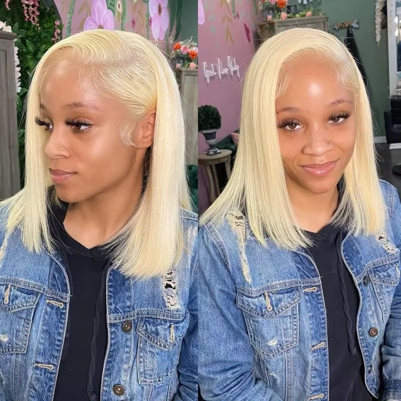 Lucasar Blonde Lace-Front-Perücke aus Echthaar, 200er Dichte, Damen - Bild 2