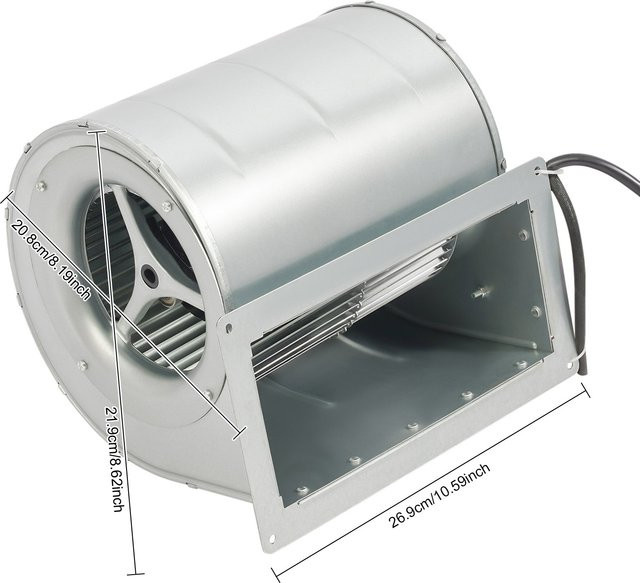 CNCEST Zentrifugalgebläse mit doppeltem Einlass, 150 W, 220 V, 1300 U/min, industrieller Lüfter in Silber - Bild 1