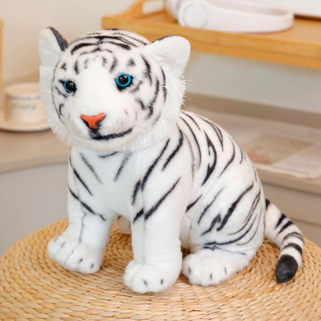 Yiran toy Sitzender Tiger Leopard Löwe, Plüschtier, 20cm - Bild 1