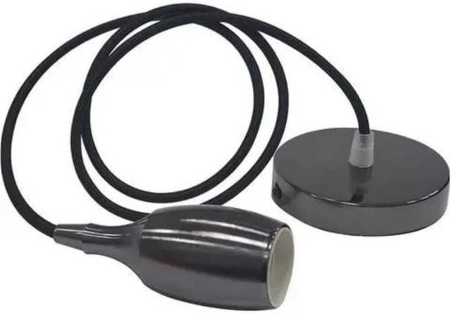 Weber Kabelaufhängung Perle Noir Schwarz E27 IP20 max. 60W Länge: 1 m - Bild 1