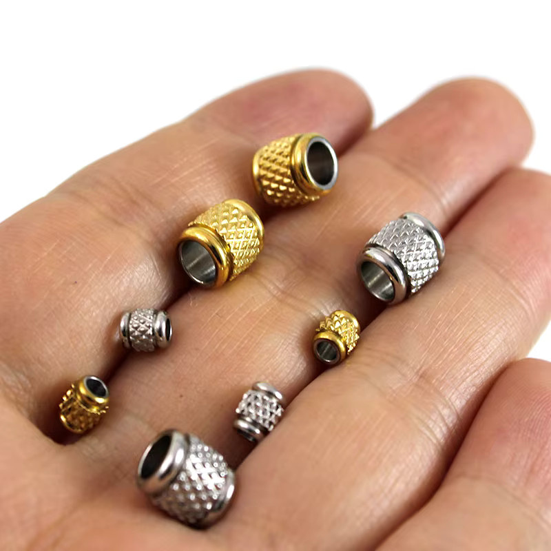 SUMOORL Röhrenperlen Edelstahl, 18K Vergoldet, Gold, Unisex - Bild 2