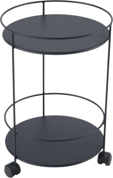 Fermob Guingütte Beistelltisch aus Metall mit Rollen in Schwarz - Bild 1