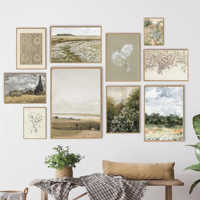 Potdemiel Skandinavische Wandkunst Sommerlandschaft als Leinwanddruck in Mehrfarbig - Bild 1