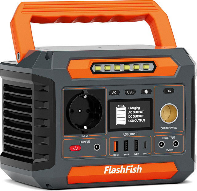 FlashFish P66-A Tragbare Powerstation 200W mit 39000mAh Kapazität, Solar-Generator mit AC-Anschluss und USB-C Schnellladung als Notstromversorgung - Bild 1