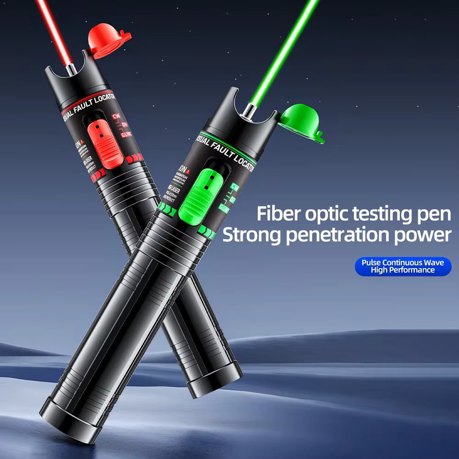 ZoeRax Glasfaser-Fehlerortungsgerät mit 30/15 mW, wiederaufladbar via USB Typ C, FC/LC-Adapter, Lichtstift in Grün oder Rot - Bild 2