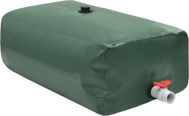 Vidaxl Regenwassertank faltbar aus PVC mit Hahn, Grün, 1500 l - Bild 1
