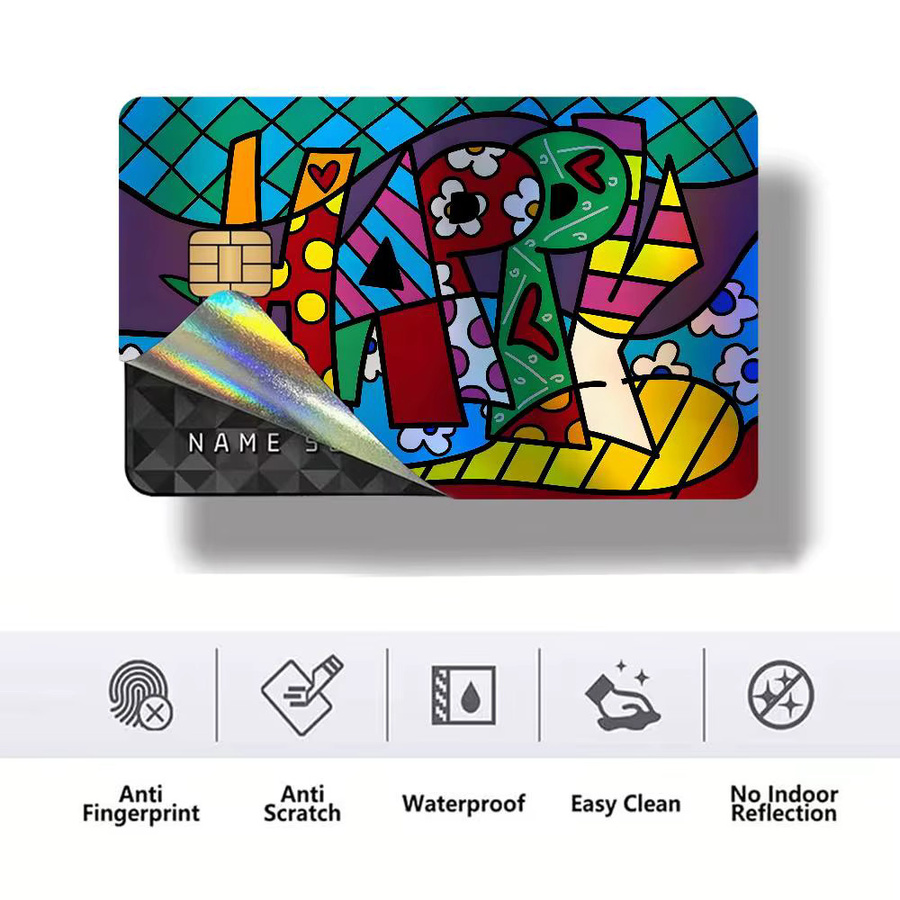 Britto Laser Glänzende Bankkarten-Aufkleber Wasserfest und Abnehmbar in Multicolour zur persönlichen Dekoration - Bild 7