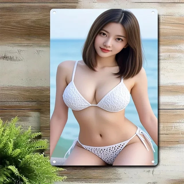 CIFBUY Metall-Wandkunst Bikini-Modell Wanddekor in Multicolour, B/H: 30 x 20 cm - Bild 1