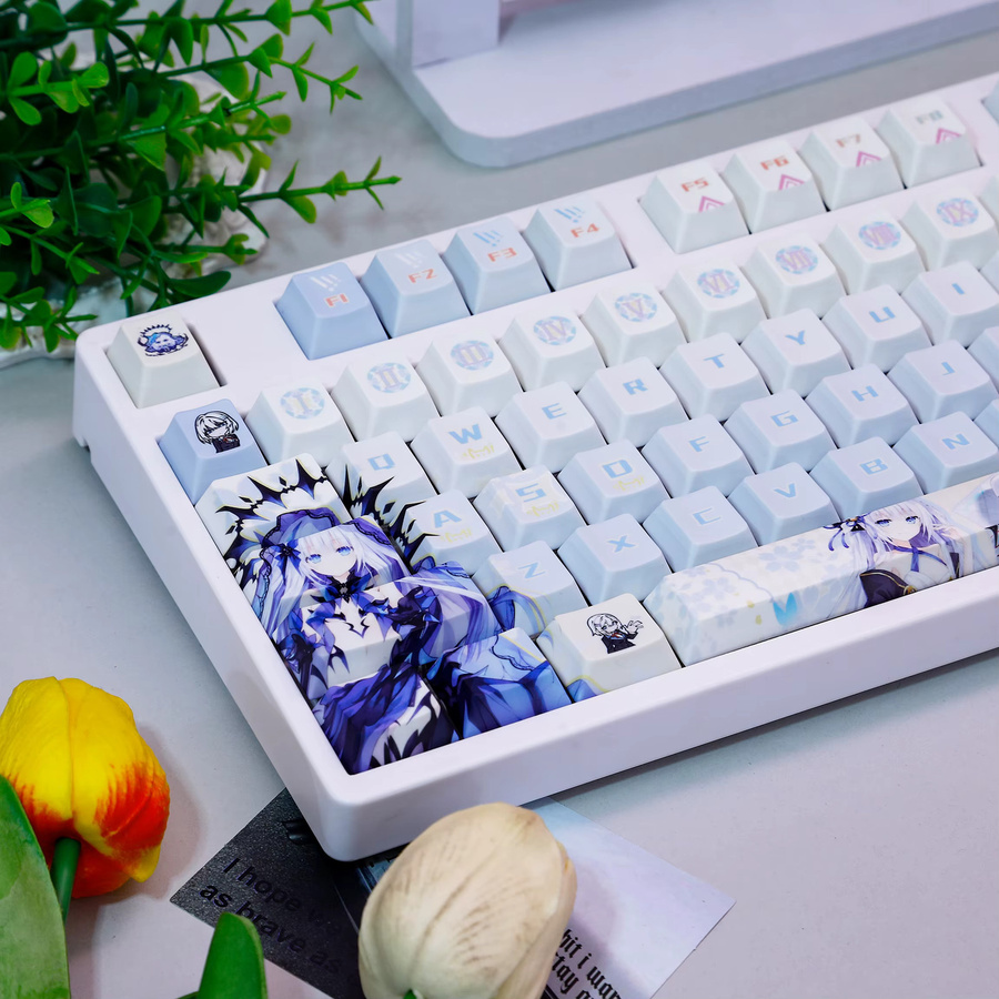 DATE A LIVE Anime Tastenkappen Tobiichi Origami aus PBT mit Dye-Sub-Verfahren im Cherry-Profil für Made68, Mad68 und Wooting 60, 120 Tasten - Bild 2