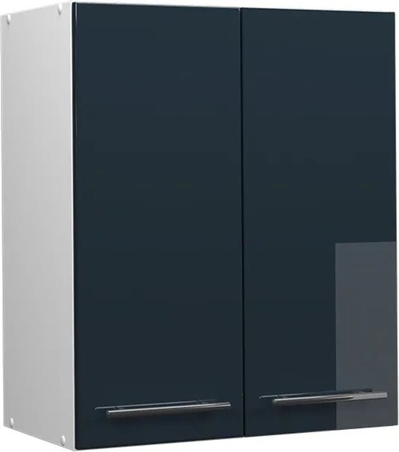 Vicco Hängeschrank Fame-Line Küchenschrank Hochglanz Weiß Dunkelblau B: 60 cm, H: 72 cm, T: 34,1 cm - Bild 2