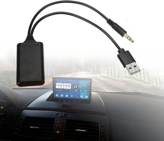 Universal Bluetooth Adapter für Auto Radio Stereo mit USB und 3,5 mm Klinke, Schwarz - Bild 1