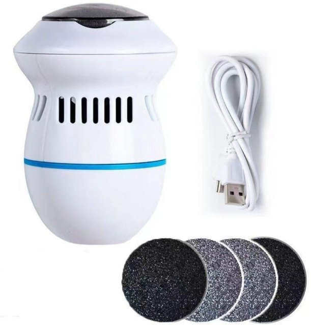 Elektrische Fußfeile mit Saugfunktion, USB-aufladbar, Damen, 4 Schleifköpfe - Bild 1