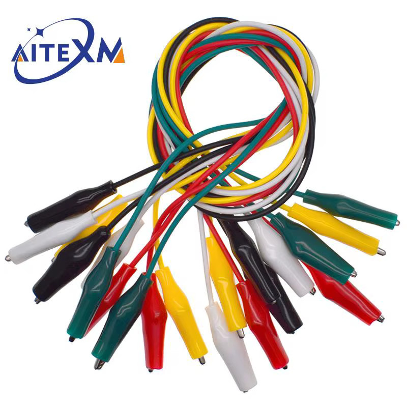 10er Set doppelseitige Krokodilklemmen mit Messleitungen für DIY-Elektronik, Multicolour, Länge: 46 cm - Bild 2